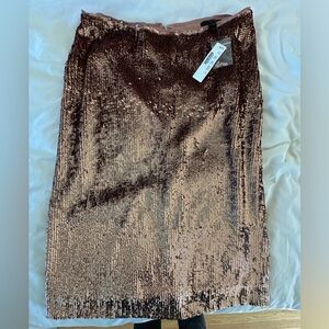 NWT J. Crew rose gold sequin skirt, size 4